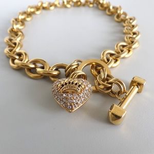 Princess Crown Heart-Shaped Charm Gold Necklace